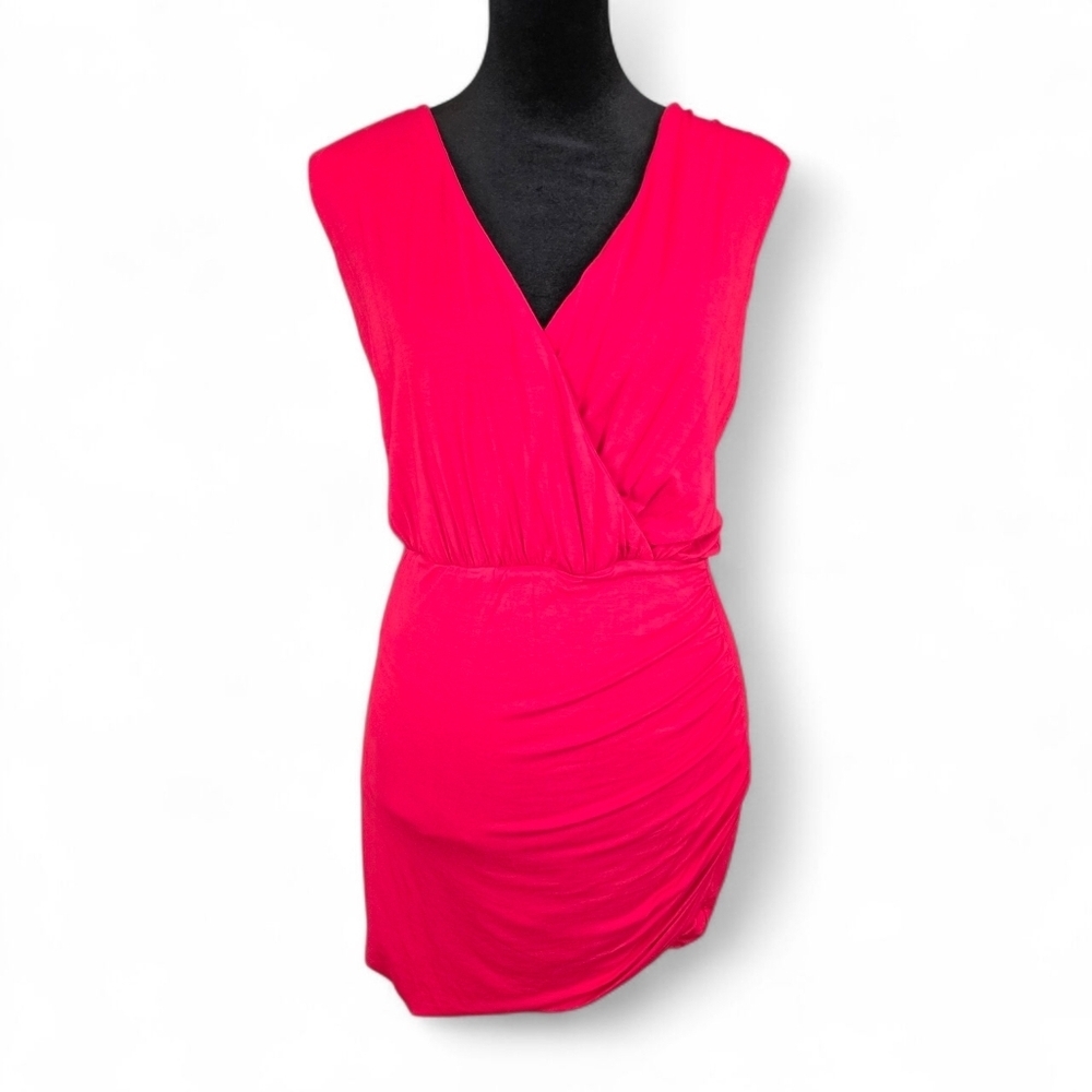 Lovers + Friends Red Sleeveless Wrap Mini Dress Size Small Bamboo Fiber NWT